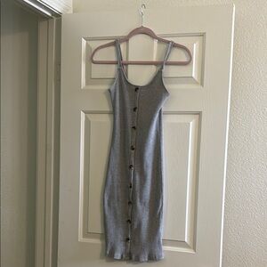 Final Touch Gray Ribbed Dress